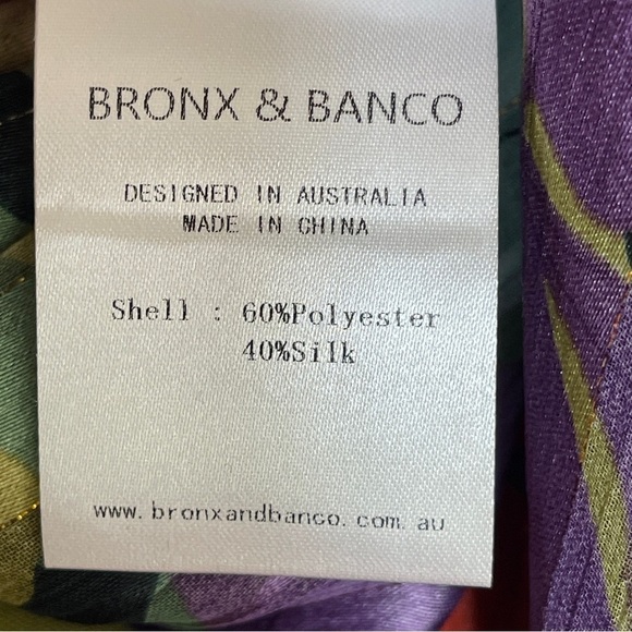 BRONX AND BANCO Tropics Bodysuit | US 8/L | Balloon Sleeve | Green Multi - Picture 12 of 14